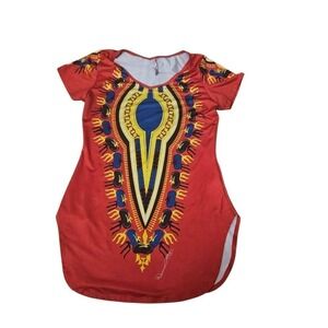 True Rock Dashiki Dress African Print Short Sleeve Top